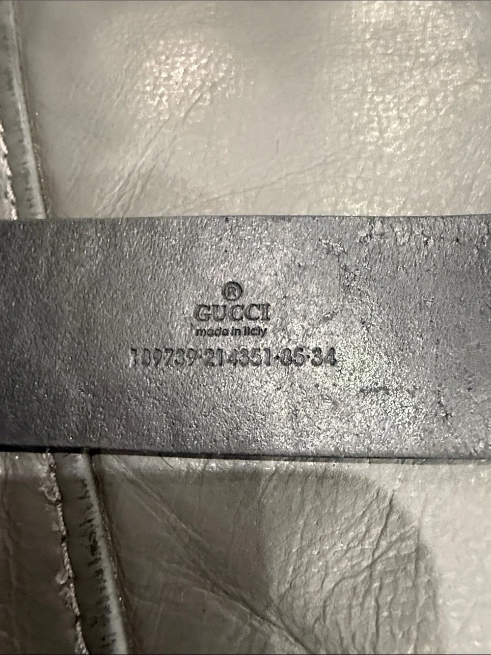 Gucci Black Embossed GG Leather Belt